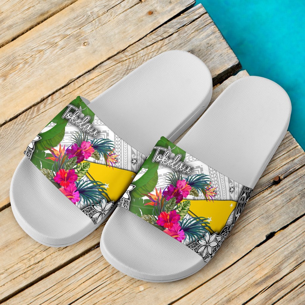 Tokelau Slide Sandals - Turtle Plumeria Banana Leaf - Polynesian Pride