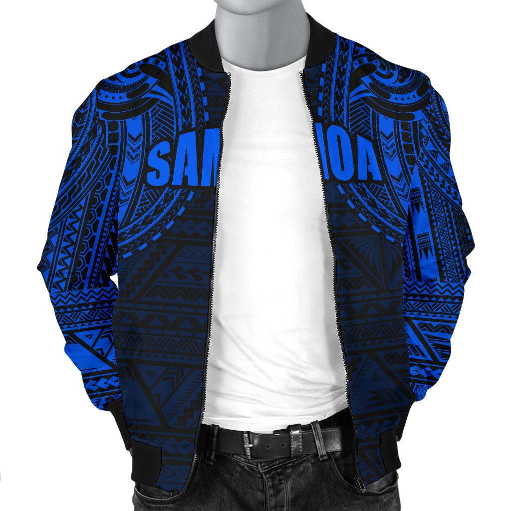 Samoa Men's Bomber Jacket - Blue Spirit - Polynesian Pride