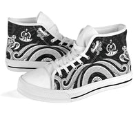 Vanuatu High Top Canvas Shoes - White Tentacle Turtle - Polynesian Pride