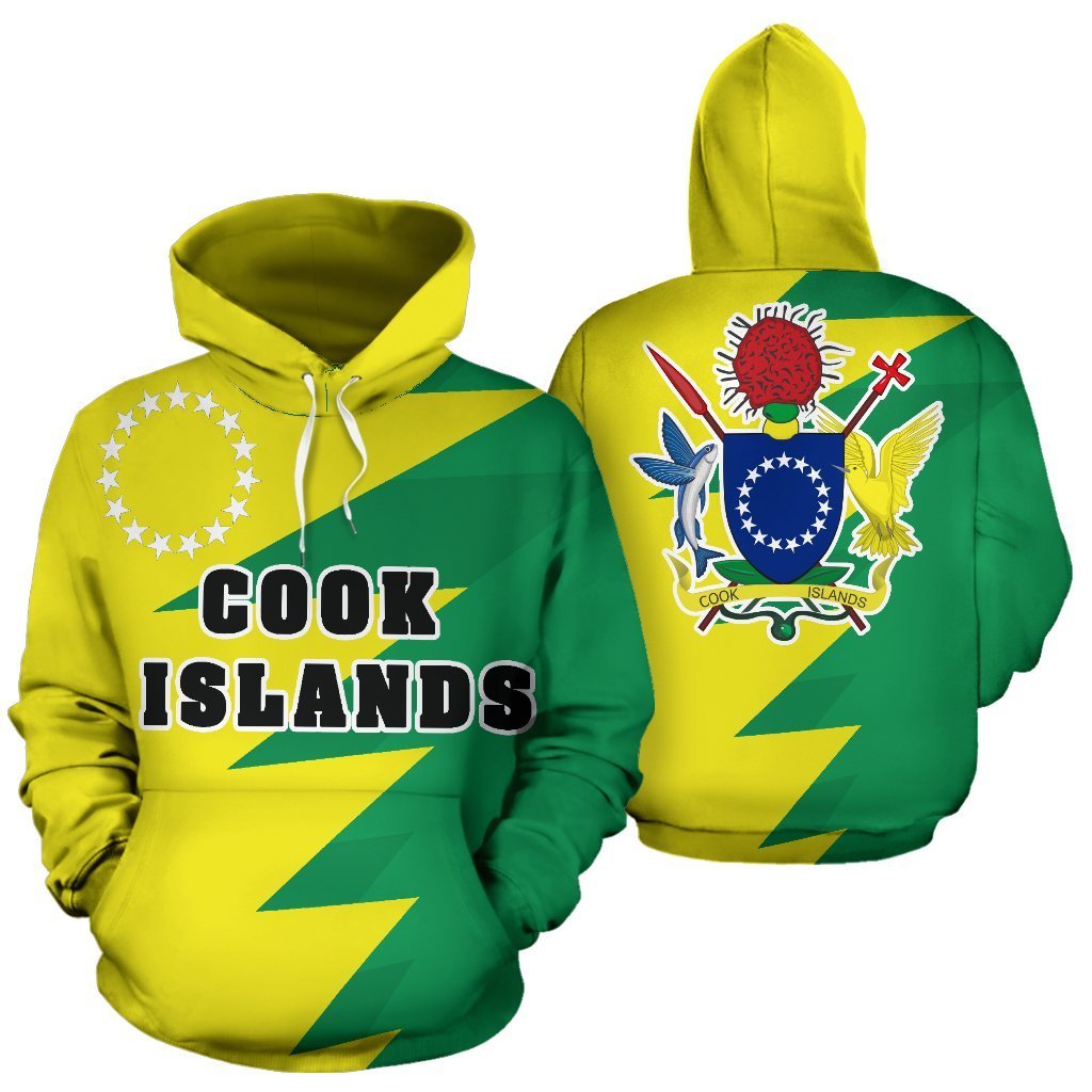 Cook Islands Flag All Over Print Hoodie Tooth Style - Polynesian Pride