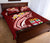 Fiji Custom Personalised Quilt Bed Set - Fiji Seal Polynesian Patterns Plumeria (Red) - Polynesian Pride