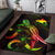 Papua New Guinea Polynesian Area Rugs - Turtle With Blooming Hibiscus Reggae - Polynesian Pride