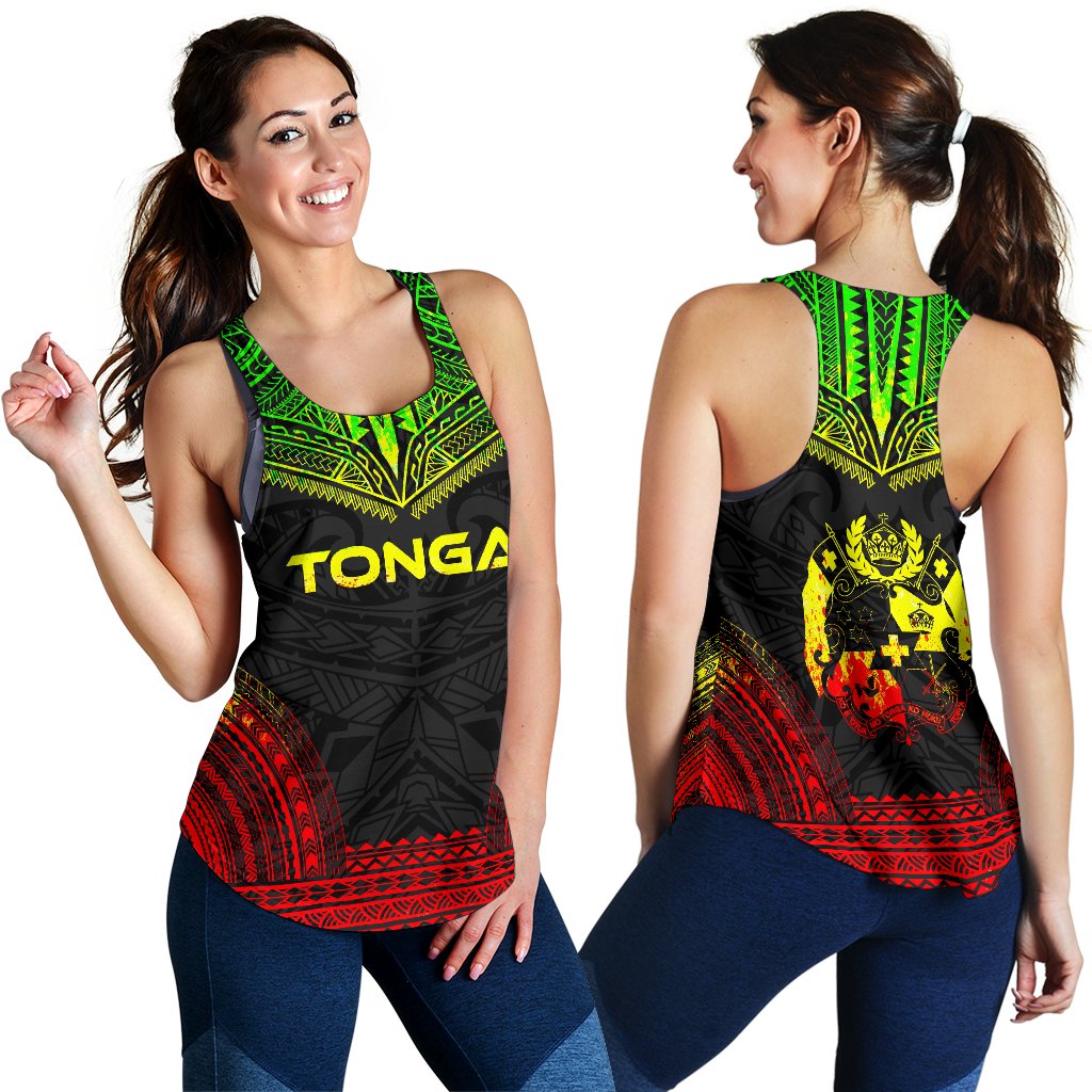 Tonga Women's Racerback Tank - Polynesian Chief Reggae Version - Polynesian Pride