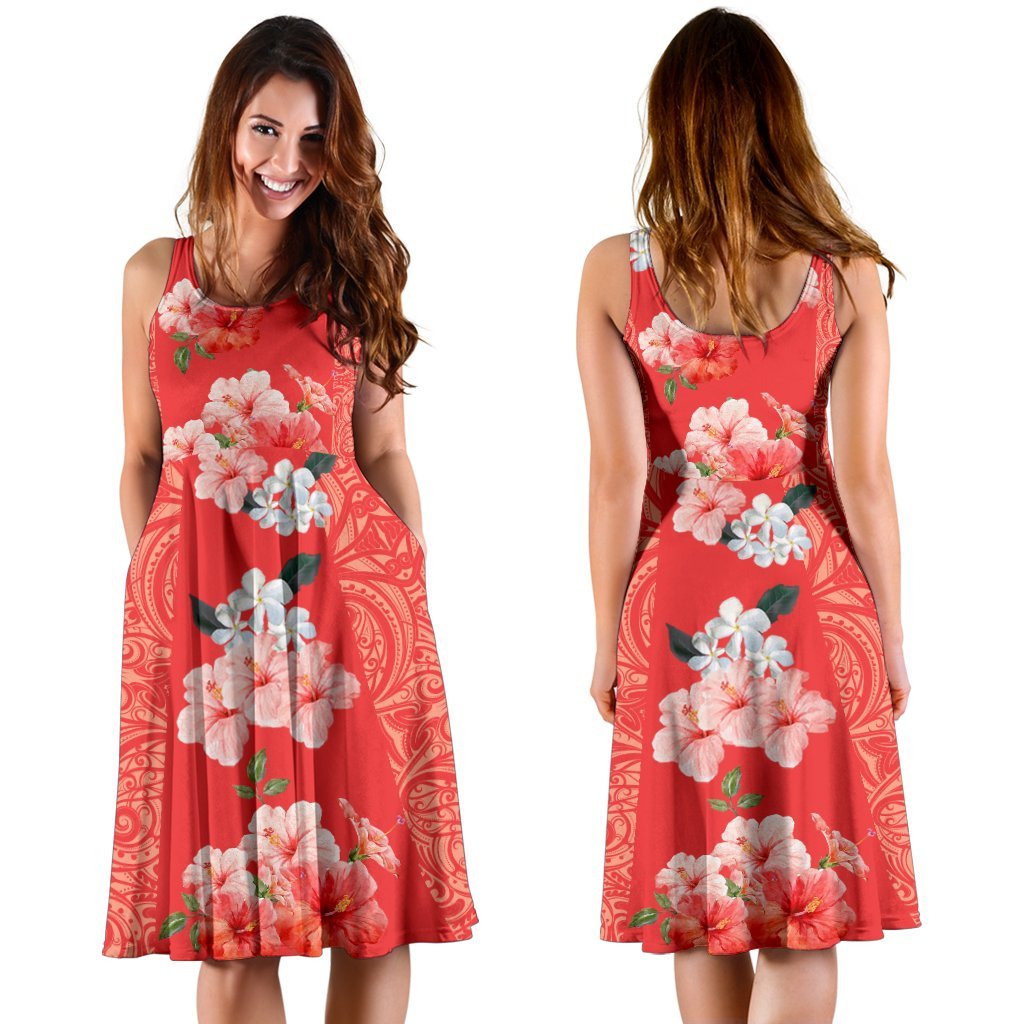 Hawaii Hibiscus Polynesian - Hawaiian Midi Dress - Curtis Style - Polynesian Pride