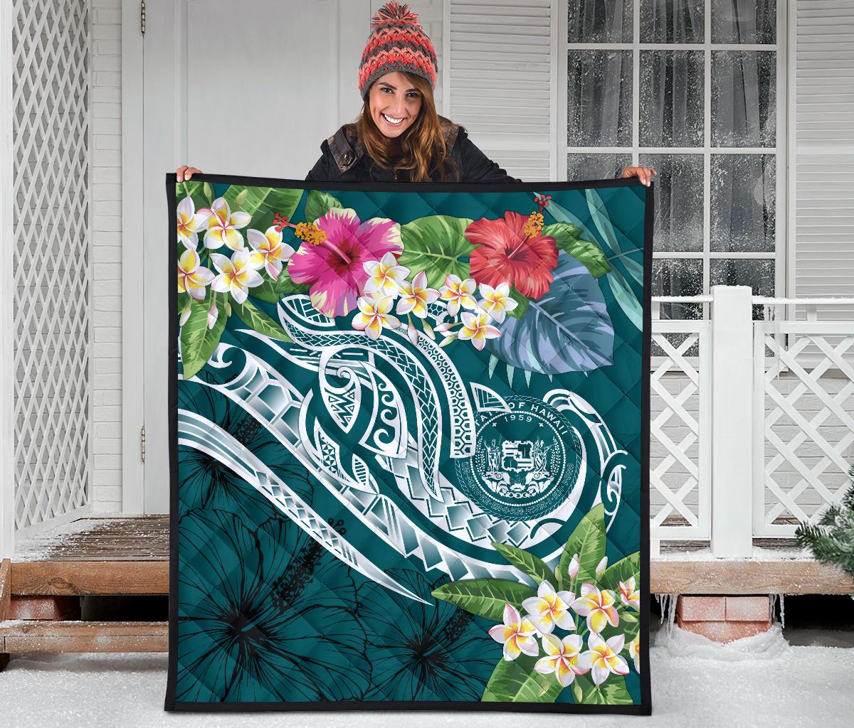 Polynesian Hawaii Premium Quilt - Summer Plumeria - Polynesian Pride