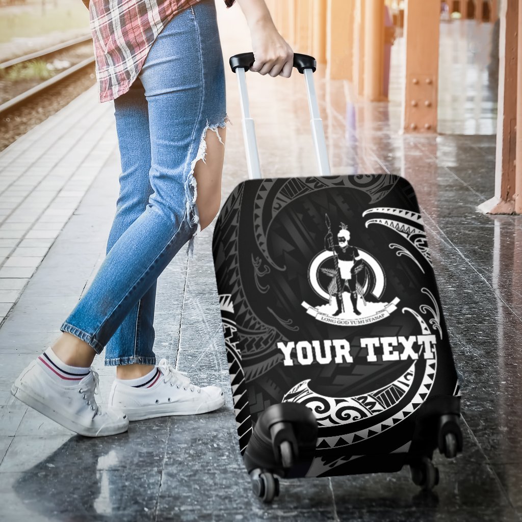 Vanuatu Polynesian Custom Personalised Luggage Covers - White Tribal Wave - Polynesian Pride