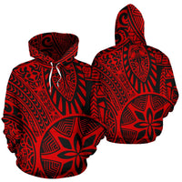 Hawaii Hoodie Polynesian Hawaiian Style Tribal Tattoo Red Pullover - Polynesian Pride