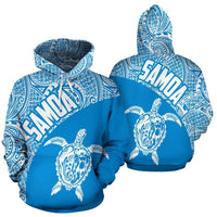 Samoa Hoodie Samoa Turtle Mermaid Polynesian Tattoo 03 Unisex Blue - Polynesian Pride