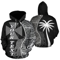 Wallis and Futuna Polynesian Custom Zip up Hoodie Coconut Black Unisex Black - Polynesian Pride
