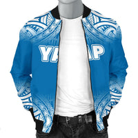 Yap Men's Bomber Jacket - Fog Blue Style - Polynesian Pride