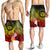 Polynesian Hawaii Custom Personalised Men's Shorts - Humpback Whale with Tropical Flowers (Yellow) - Polynesian Pride