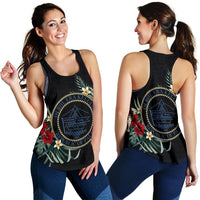 Palau Hibiscus Women's Racerback Tank A25 Black - Polynesian Pride