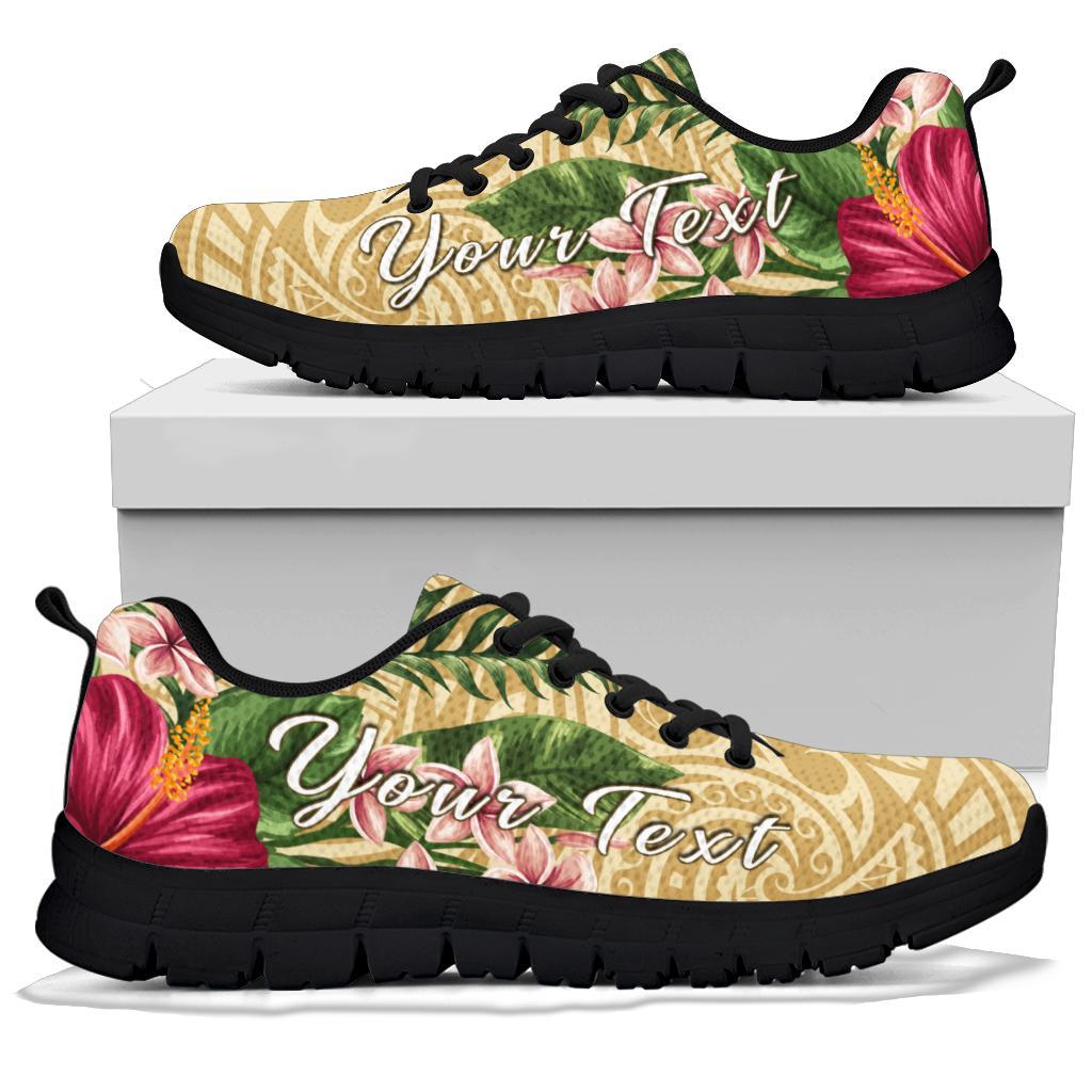 hawaiiSneakers - Turtle Sneakers Strong Pattern Hibiscus Plumeria AH - Polynesian Pride