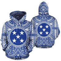 Gambier Islands ll Over Hoodie Gambier Islands Coat of rms Polynesian Flag Color - Polynesian Pride