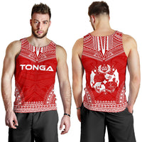 Tonga Men's Tank Top - Polynesian Chief Flag Version - Polynesian Pride
