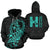 Polynesian Suffer Kanaka Warrior Hawaii Zip Hoodie Turquoise Unisex Turquoise - Polynesian Pride