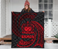 Samoa Polynesian Premium Quilt - Red Tribal Wave - Polynesian Pride