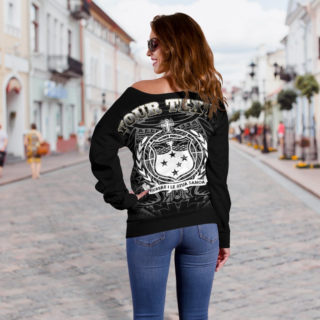 Samoa Polynesian Custom Personalised Women's Off Shoulder Sweater - Samoa Eagle - Polynesian Pride