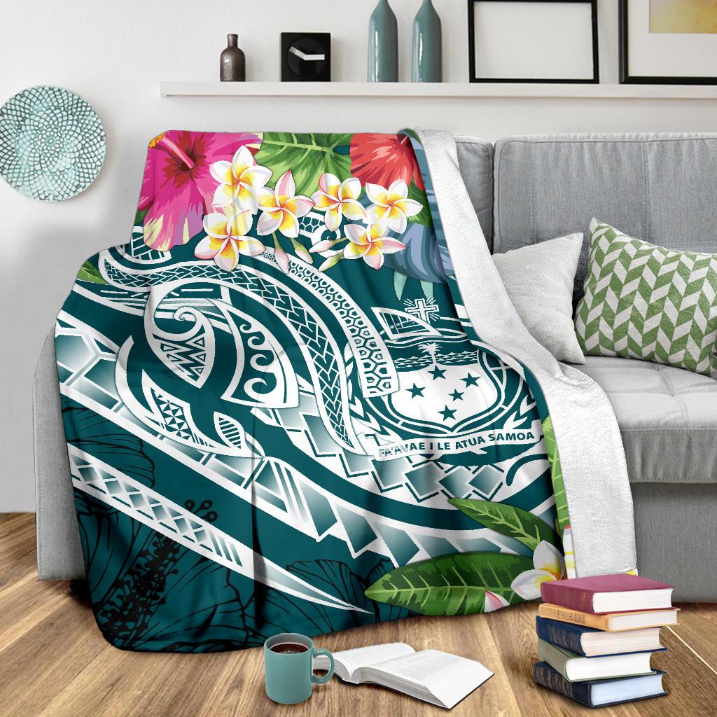Samoa Polynesian Premium Blanket - Summer Plumeria - Polynesian Pride