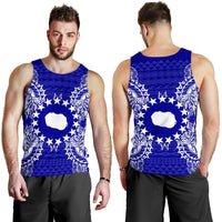 Cook Islands Polynesian Men Tank Top Map Blue - Polynesian Pride