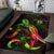 Niue Polynesian Area Rugs - Turtle With Blooming Hibiscus Reggae - Polynesian Pride