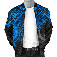 Pohnpei Polynesian Bomber Jacket (Men) - Polynesian Blue Turtle - Polynesian Pride
