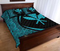 Hawaii Kanaka Polynesian Quilt Bed Set - Circle Style Blue - Polynesian Pride