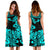 Polynesian Midi Dress - Black Turtle Cyan - Polynesian Pride