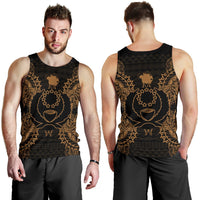 Pohnpei Polynesian Men Tank Top Map Gold - Polynesian Pride