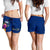 Samoa Polynesian Custom Personalised Women's Short - Floral With Seal Blue - Polynesian Pride
