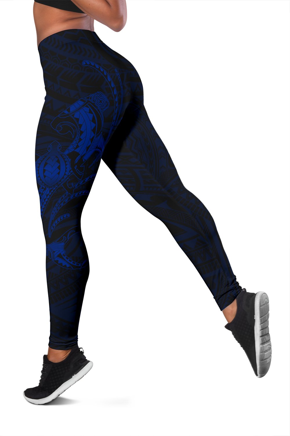 Hawaii Turtle Shark Polynesian Leggings - Blue - Polynesian Pride