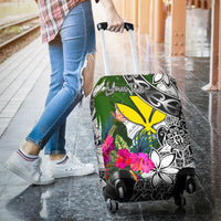 Hawaii Custom Personalised Luggage Covers White - Turtle Plumeria Banana Leaf - Polynesian Pride
