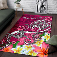 Samoa Custom Personalised Area Rug - Turtle Plumeria (Pink) - Polynesian Pride