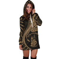 New Caledonia Women's Hoodie Dress Kanaloa Tatau Gen NC (Gold) - Polynesian Pride