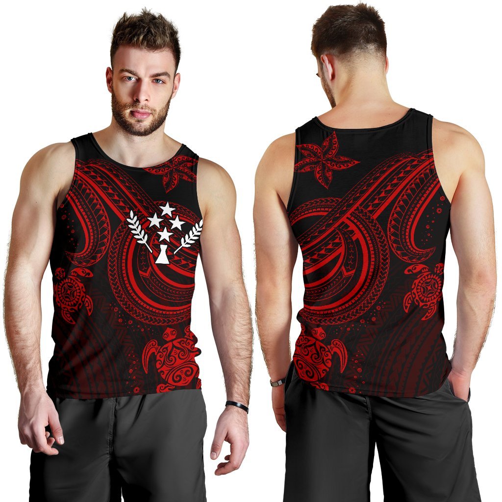 Kosrae Men's Tank Top - Red Turtle - Polynesian Pride