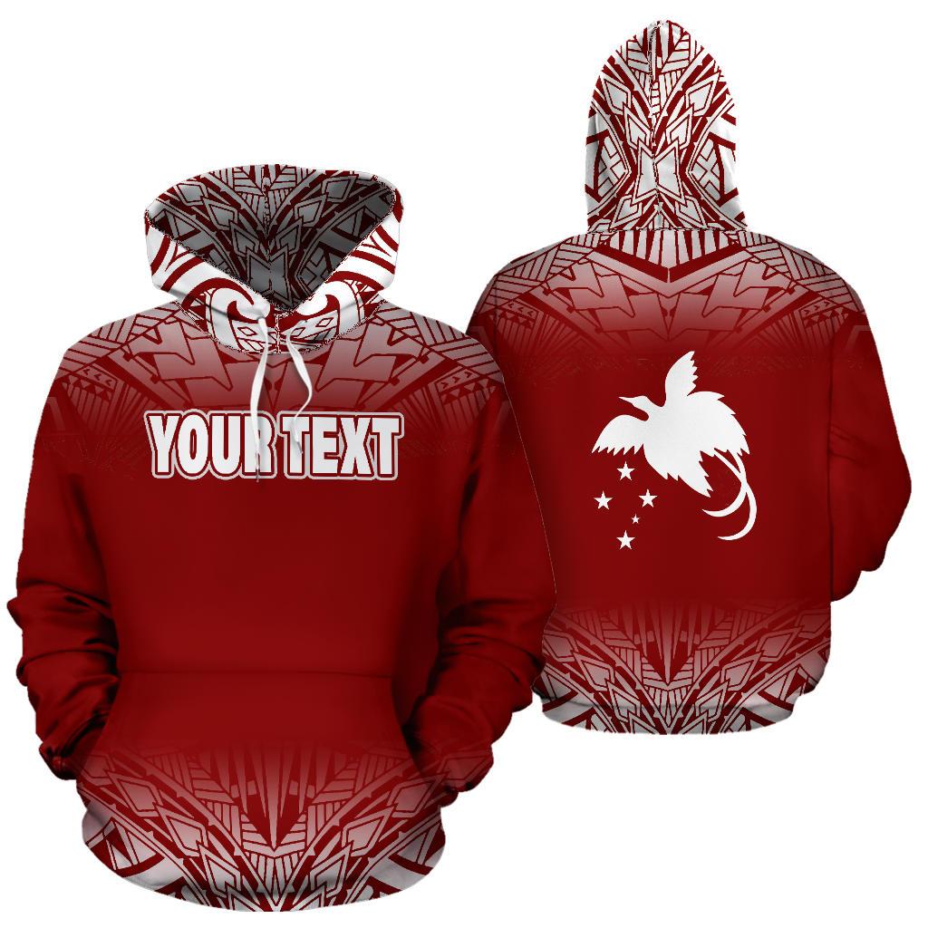 Papua New Guinea Custom All Over Hoodie Fog Red Unisex Red - Polynesian Pride