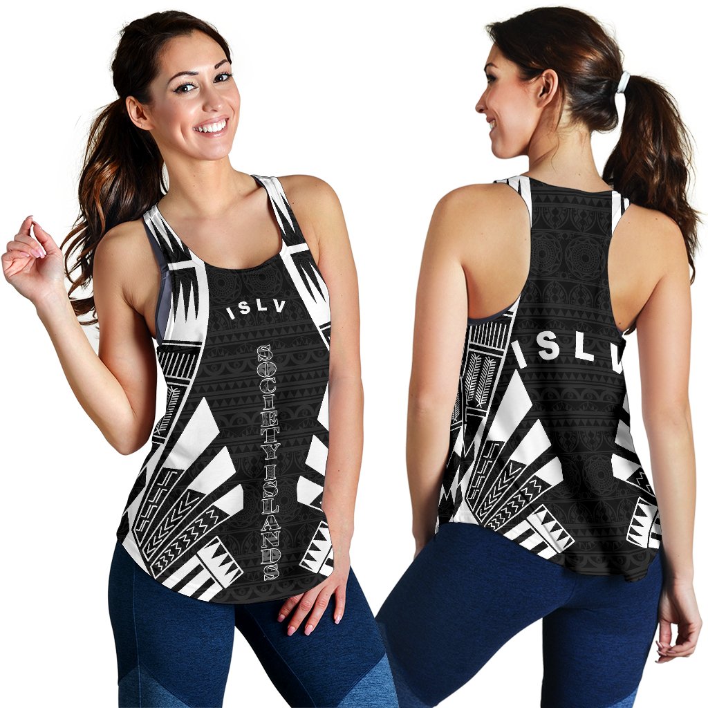 Society Islands Women Racerback Tank - Polynesian Tattoo Black - Polynesian Pride