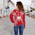 Samoa Polynesian Shoulder Sweater Map Red White - Polynesian Pride
