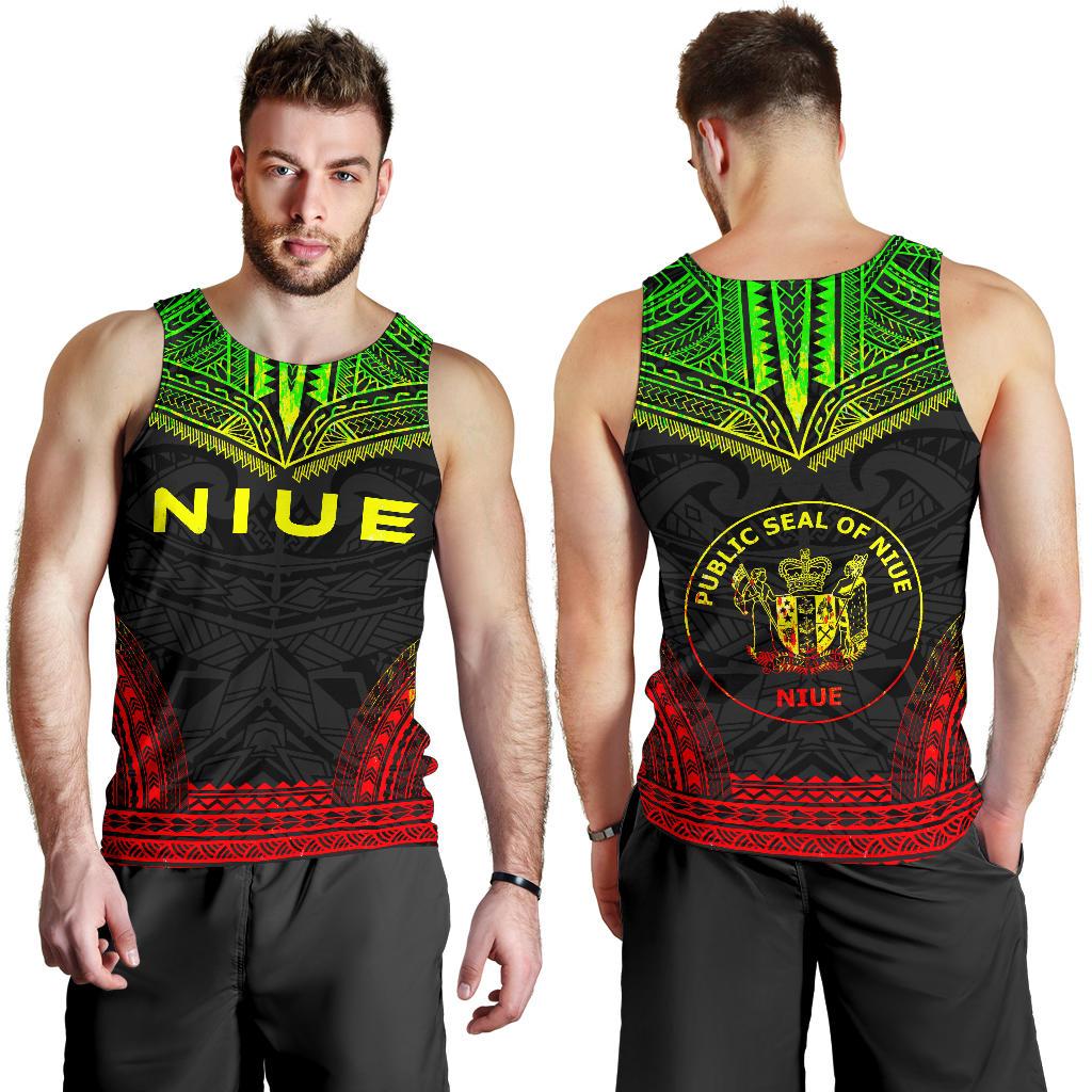 Niue Men's Tank Top - Polynesian Chief Reggae Version - Polynesian Pride
