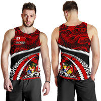 Tonga Polynesian Shark Tattoo Men'S Tank Top Red - Polynesian Pride