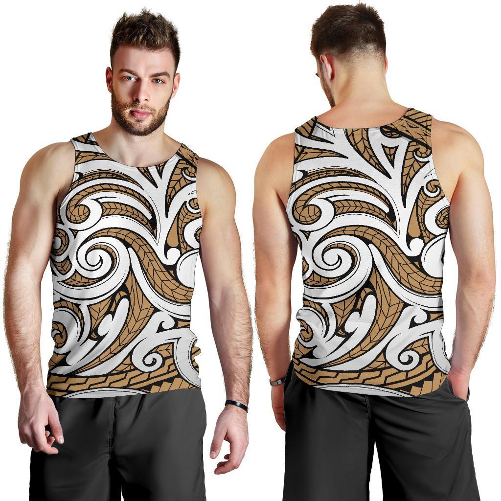 Polynesian Maori Ethnic Ornament Gold Hawaii Men's Tank Top - Polynesian Pride