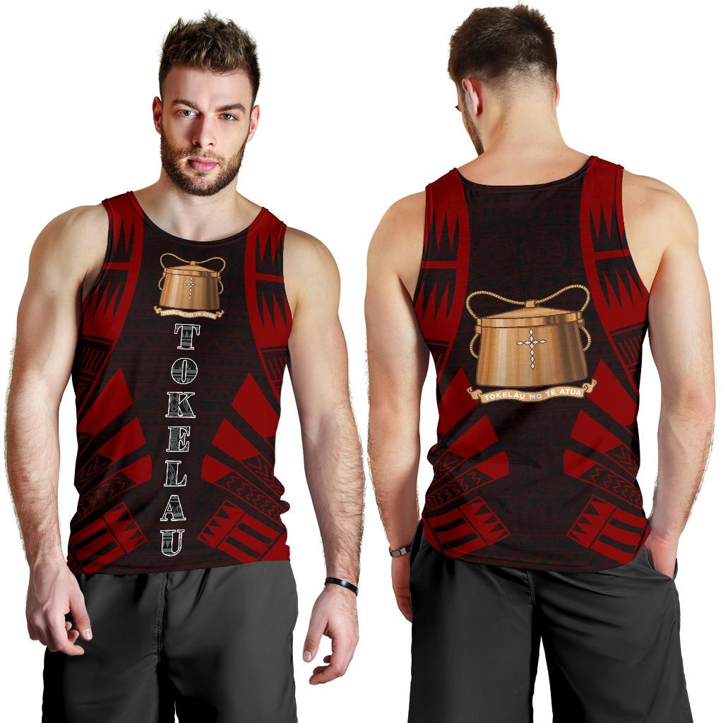 Tokelau Men Tank Top - Polynesian Tattoo Red - Polynesian Pride