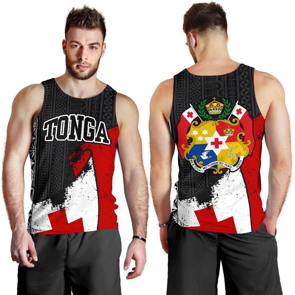 Tonga Special Men's Tank Top A0 Black - Polynesian Pride