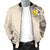 Kanaka Maoli (Hawaiian) Men's Bomber Jacket - The Beige Hibiscus - Polynesian Pride