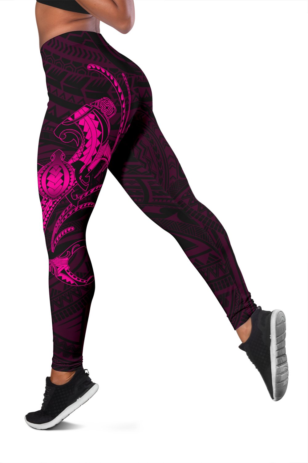 Hawaii Turtle Shark Polynesian Leggings - Pink - Polynesian Pride