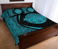 Hawaii Polynesian Pele Kanaka Quilt Bed Set Circle Style Blue - Polynesian Pride