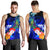 Yap Men's Tank Top - Humpback Whale with Tropical Flowers (Blue) - Polynesian Pride