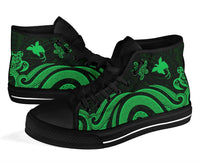 Papua New Guinea High Top Canvas Shoes - Green Tentacle Turtle - Polynesian Pride
