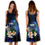 Samoa Polynesian Midi Dress - Turtle With Plumeria Flowers - Polynesian Pride