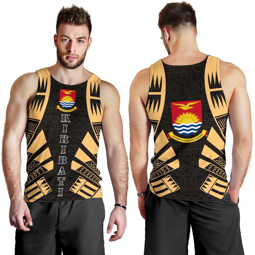 Kiribati Men Tank Top - Polynesian Tattoo Gold - Polynesian Pride
